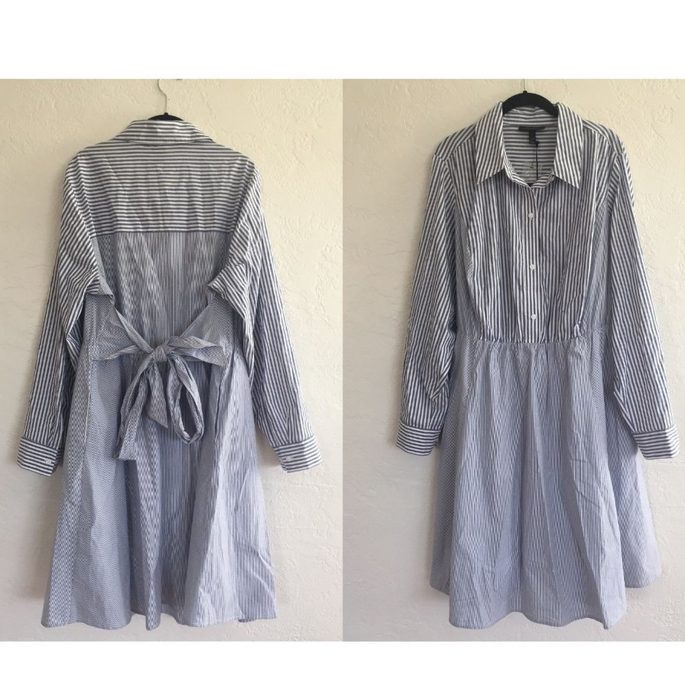 NWT Lane Bryant Striped Button Down Dress